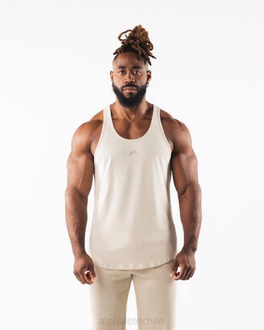 tanque de cabeza de lobo hombres Alphalete 08R8564 ropa marrón sal marina