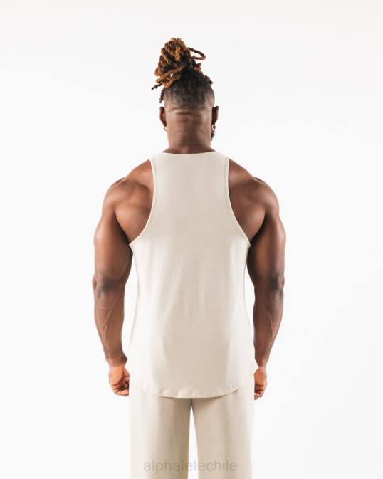 tanque de cabeza de lobo hombres Alphalete 08R8564 ropa marrón sal marina