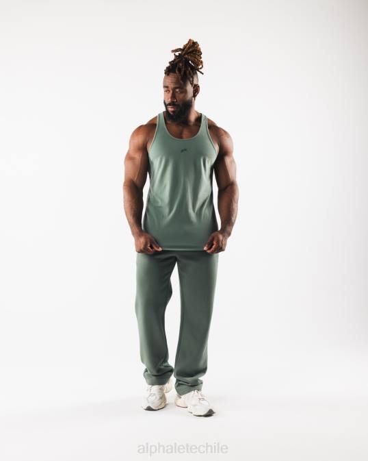 tanque de cabeza de lobo hombres Alphalete 08R8567 ropa verde salvia