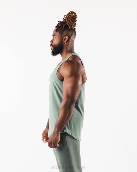 tanque de cabeza de lobo hombres Alphalete 08R8567 ropa verde salvia
