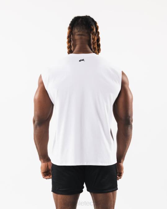 tanque muscular de cabeza de lobo cepillado hombres Alphalete 08R8583 ropa blanco