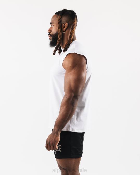 tanque muscular de cabeza de lobo cepillado hombres Alphalete 08R8583 ropa blanco