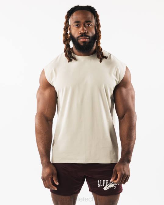 tanque muscular de cabeza de lobo cepillado hombres Alphalete 08R8584 ropa concha de mar marrón