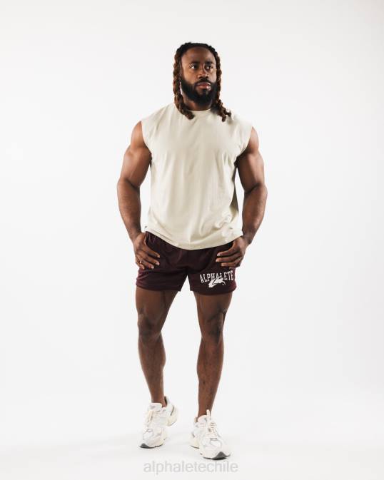 tanque muscular de cabeza de lobo cepillado hombres Alphalete 08R8584 ropa concha de mar marrón