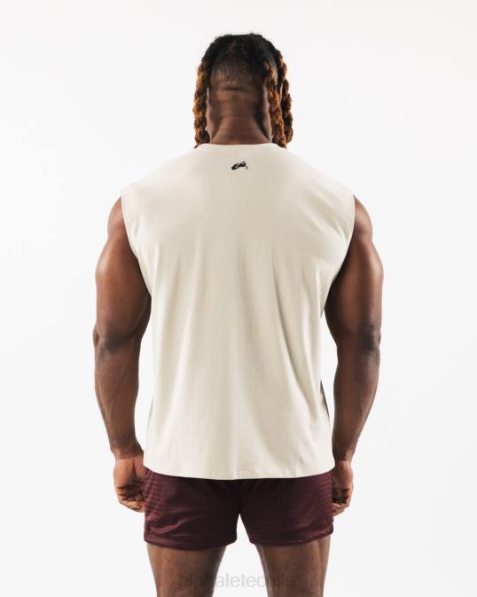 tanque muscular de cabeza de lobo cepillado hombres Alphalete 08R8584 ropa concha de mar marrón
