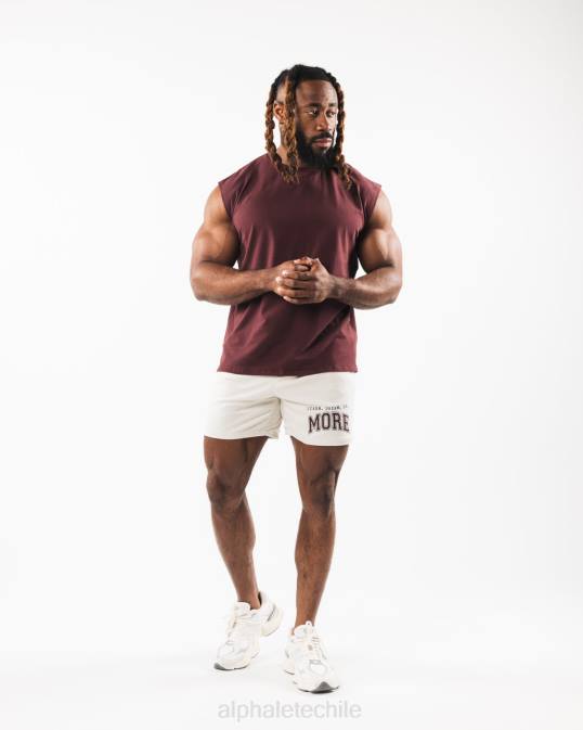 tanque muscular de cabeza de lobo cepillado hombres Alphalete 08R8585 ropa sangría roja