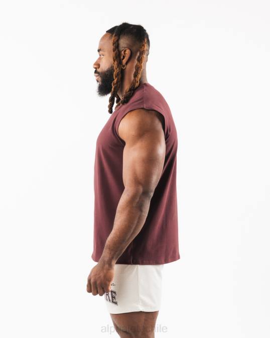 tanque muscular de cabeza de lobo cepillado hombres Alphalete 08R8585 ropa sangría roja