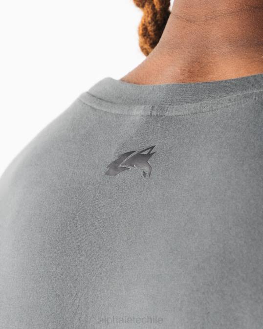 tanque muscular de cabeza de lobo cepillado hombres Alphalete 08R8586 ropa humo gris