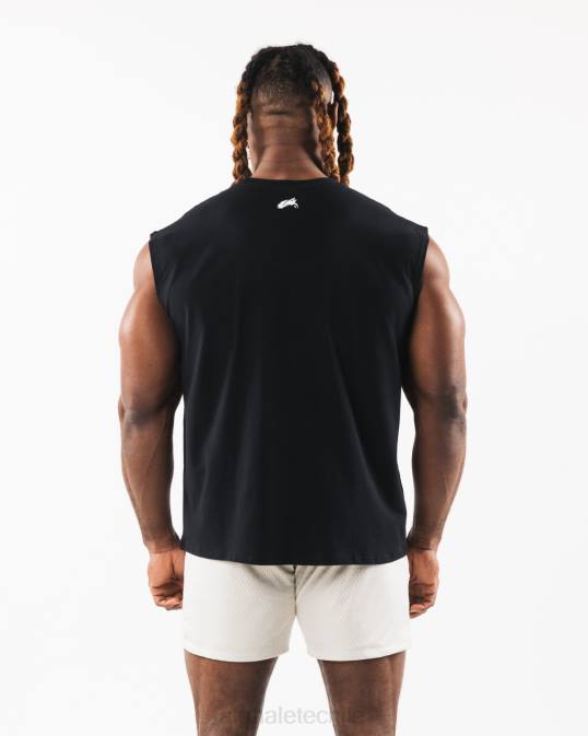 tanque muscular de cabeza de lobo cepillado hombres Alphalete 08R8587 ropa negro