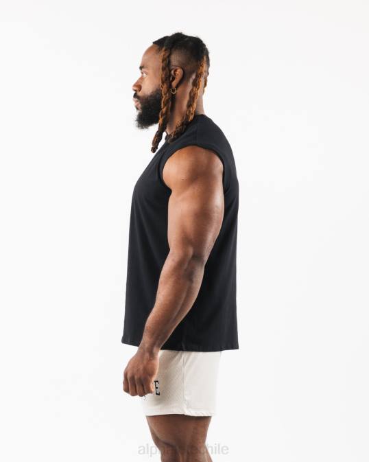 tanque muscular de cabeza de lobo cepillado hombres Alphalete 08R8587 ropa negro