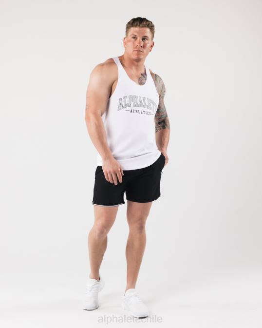 un tanque de corte crudo hombres Alphalete 08R8588 ropa blanco
