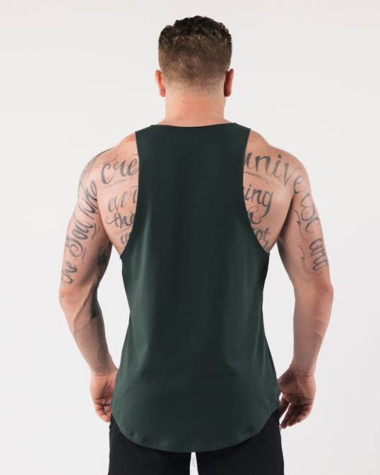 un tanque de corte crudo hombres Alphalete 08R8589 ropa verde perenne
