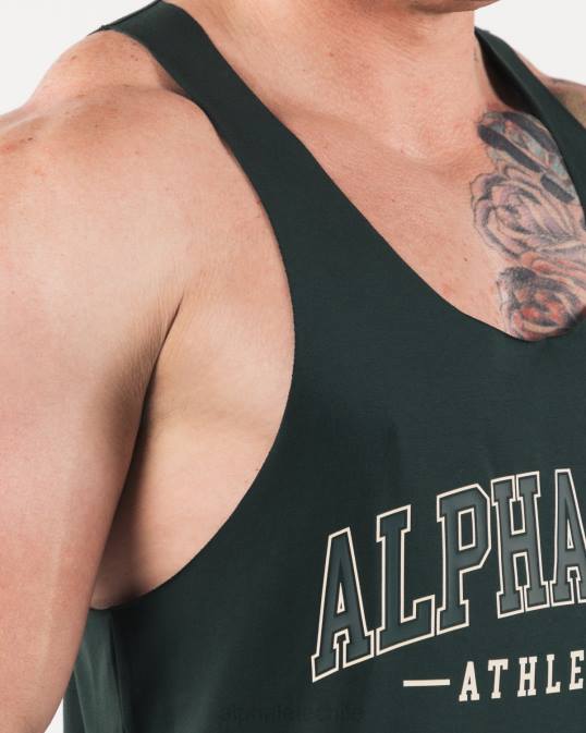un tanque de corte crudo hombres Alphalete 08R8589 ropa verde perenne