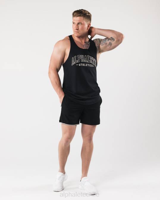 un tanque de corte crudo hombres Alphalete 08R8591 ropa negro