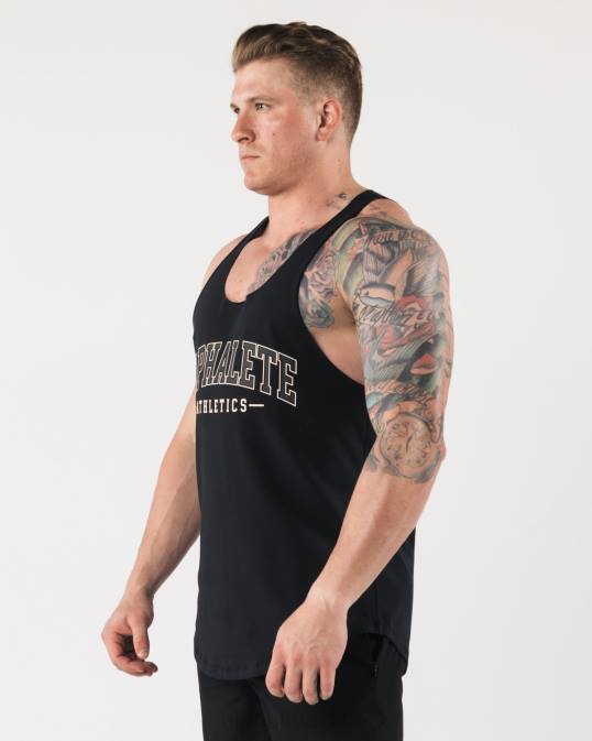 un tanque de corte crudo hombres Alphalete 08R8591 ropa negro