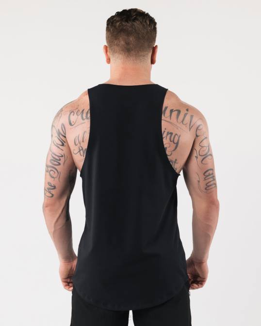 un tanque de corte crudo hombres Alphalete 08R8591 ropa negro