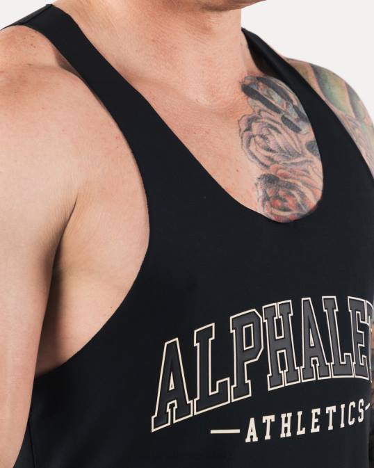 un tanque de corte crudo hombres Alphalete 08R8591 ropa negro