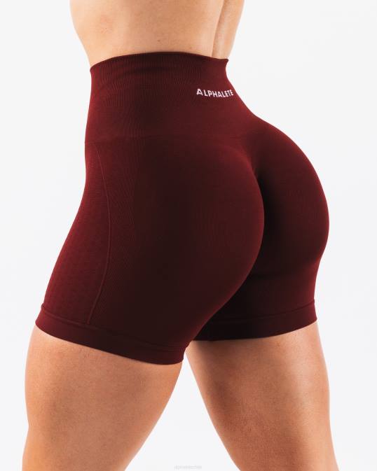 amplificar contorno corto 5" mujer Alphalete 08R8296 ropa nuevo rojo burdeos