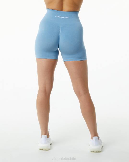 amplificar corto 4.5" mujer Alphalete 08R8352 ropa azul denim lavado