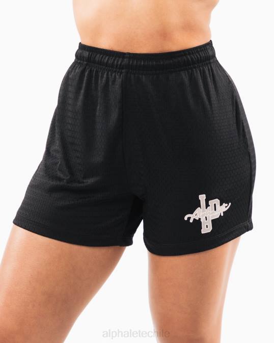 pantalón corto de malla característico de 4" mujer Alphalete 08R8306 ropa negro