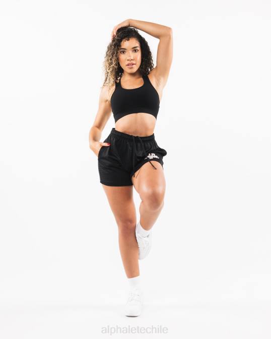 pantalón corto de malla característico de 4" mujer Alphalete 08R8306 ropa negro