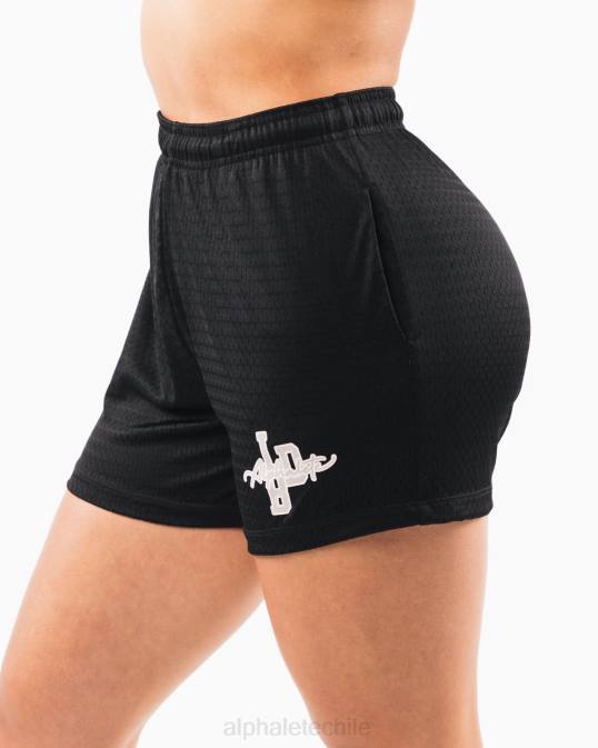 pantalón corto de malla característico de 4" mujer Alphalete 08R8306 ropa negro