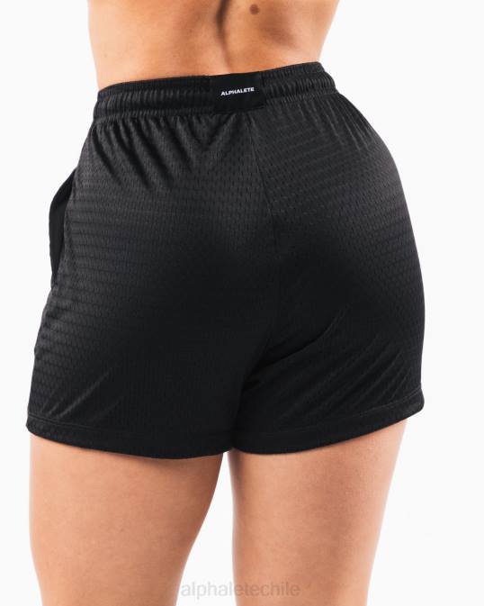 pantalón corto de malla característico de 4" mujer Alphalete 08R8306 ropa negro