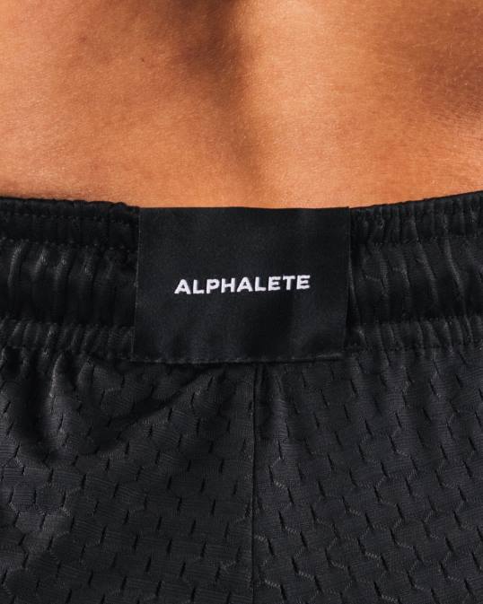 pantalón corto de malla característico de 4" mujer Alphalete 08R8306 ropa negro