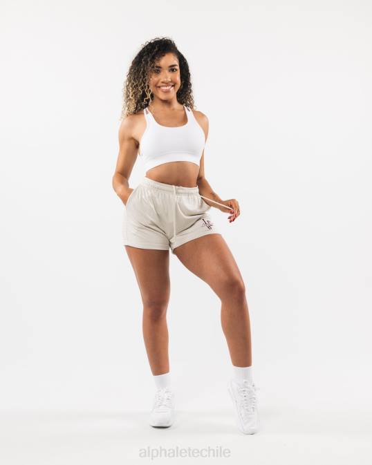pantalón corto de malla característico de 4" mujer Alphalete 08R8325 ropa concha de mar marrón
