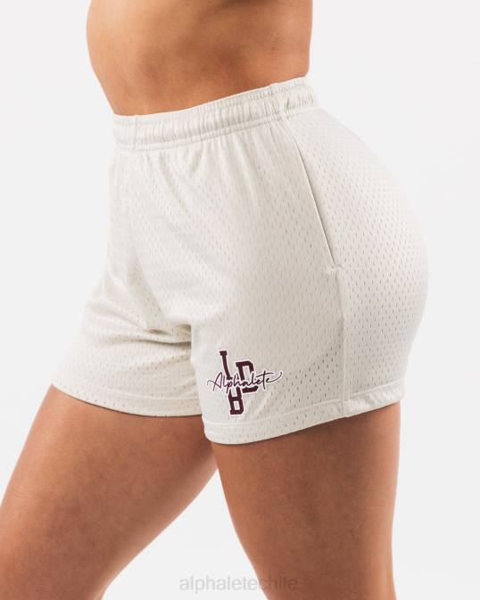 pantalón corto de malla característico de 4" mujer Alphalete 08R8325 ropa concha de mar marrón