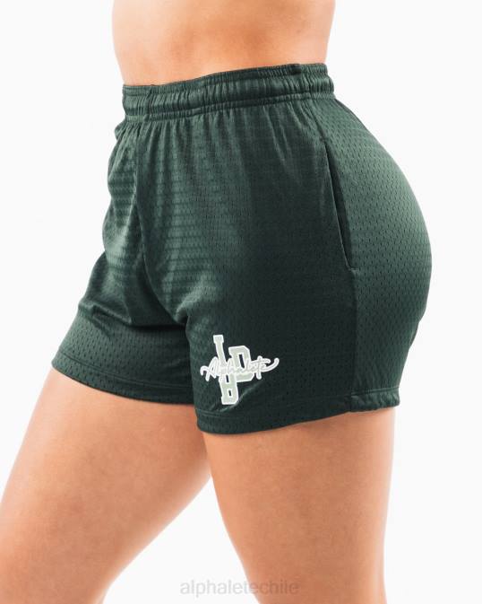 pantalón corto de malla característico de 4" mujer Alphalete 08R8327 ropa hojas perennes