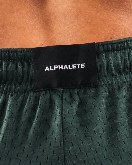 pantalón corto de malla característico de 4" mujer Alphalete 08R8327 ropa hojas perennes