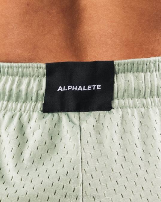 pantalón corto de malla característico de 4" mujer Alphalete 08R8328 ropa verde salvia