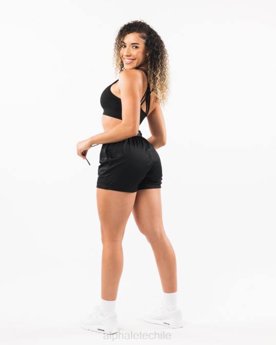pantalón corto de malla característico de 4" mujer Alphalete 08R8329 ropa negro/salvia