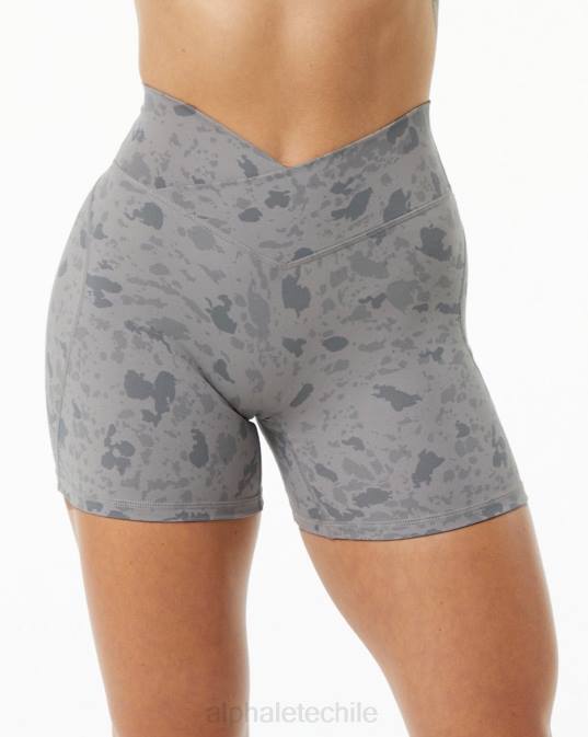 potencia de superficie corta 5" mujer Alphalete 08R8364 ropa estampado de guijarros gris piedra