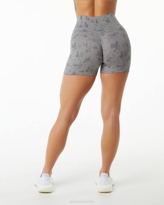 potencia de superficie corta 5" mujer Alphalete 08R8364 ropa estampado de guijarros gris piedra