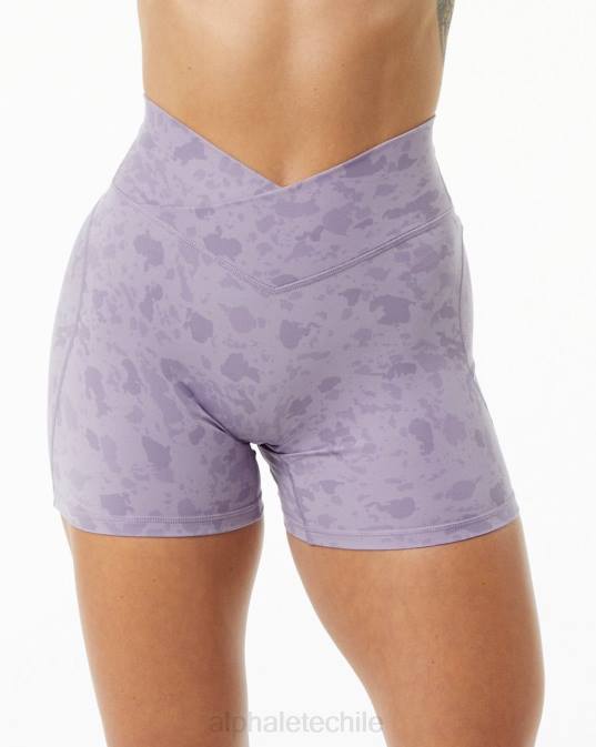 potencia de superficie corta 5" mujer Alphalete 08R8366 ropa estampado de guijarros brumoso lila violeta