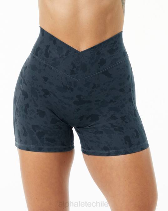 potencia de superficie corta 5" mujer Alphalete 08R8367 ropa ballena con estampado de guijarros azul