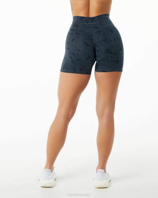 potencia de superficie corta 5" mujer Alphalete 08R8367 ropa ballena con estampado de guijarros azul