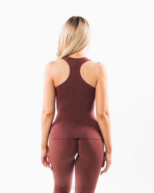 camiseta sin mangas con espalda cruzada mujer Alphalete 08R8162 ropa rosa polvorienta roja