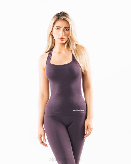 camiseta sin mangas con espalda cruzada mujer Alphalete 08R8163 ropa paloma morada