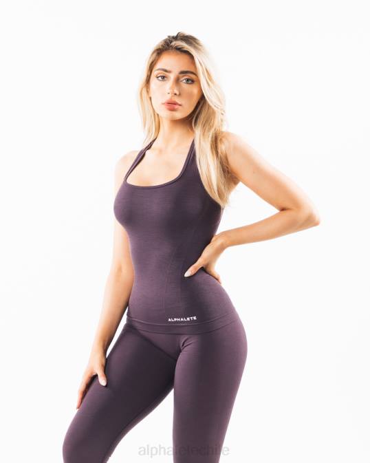 camiseta sin mangas con espalda cruzada mujer Alphalete 08R8163 ropa paloma morada