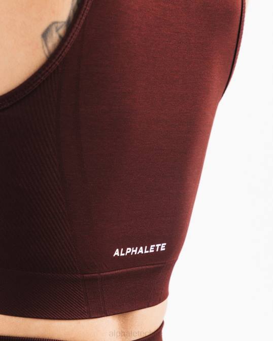tanque de cultivo de estratos mujer Alphalete 08R8169 ropa sangría roja