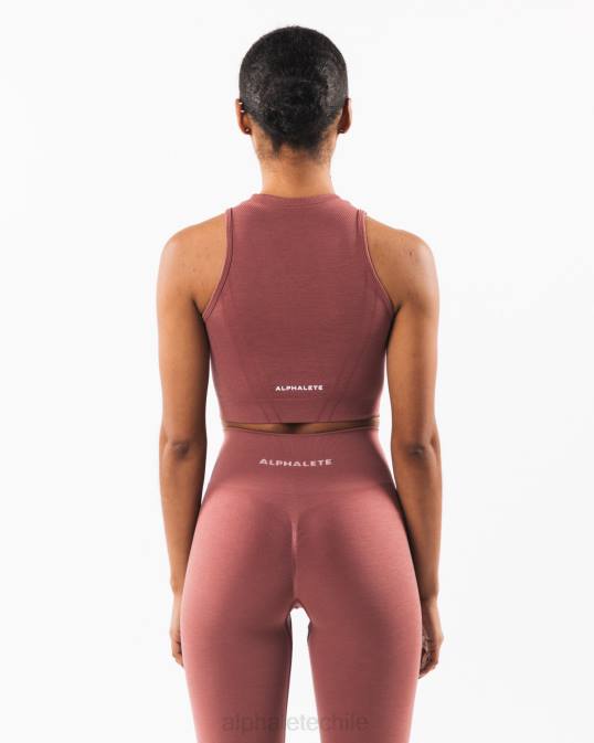 tanque de cultivo de estratos mujer Alphalete 08R8171 ropa Rosa roja
