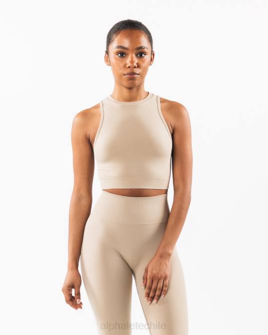 tanque de cultivo de estratos mujer Alphalete 08R8172 ropa marrón lino