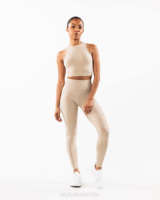 tanque de cultivo de estratos mujer Alphalete 08R8172 ropa marrón lino