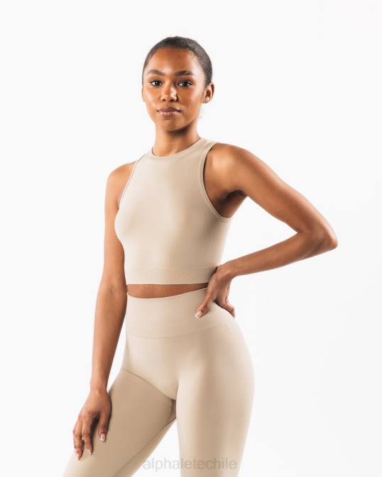 tanque de cultivo de estratos mujer Alphalete 08R8172 ropa marrón lino