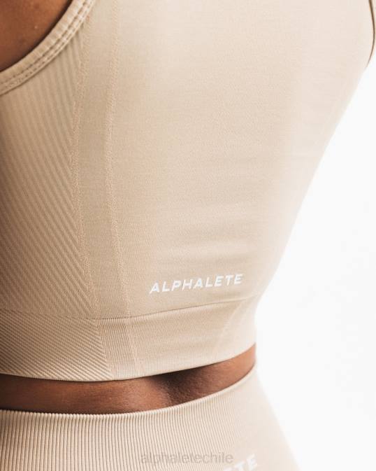tanque de cultivo de estratos mujer Alphalete 08R8172 ropa marrón lino