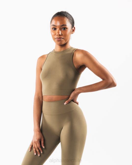 tanque de cultivo de estratos mujer Alphalete 08R8173 ropa sauce verde