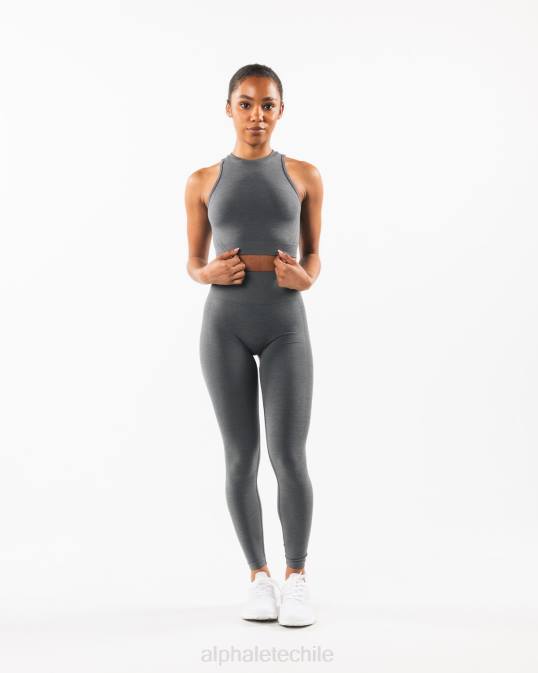 tanque de cultivo de estratos mujer Alphalete 08R8175 ropa humo gris
